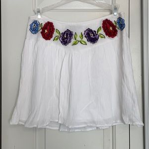 Forever 21 Flower Embroidered Skirt